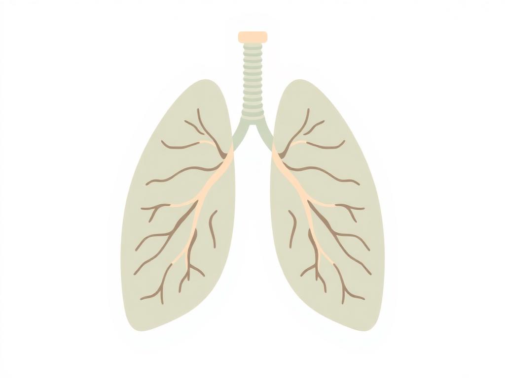 Clean anatomical illustration of lungs and airways