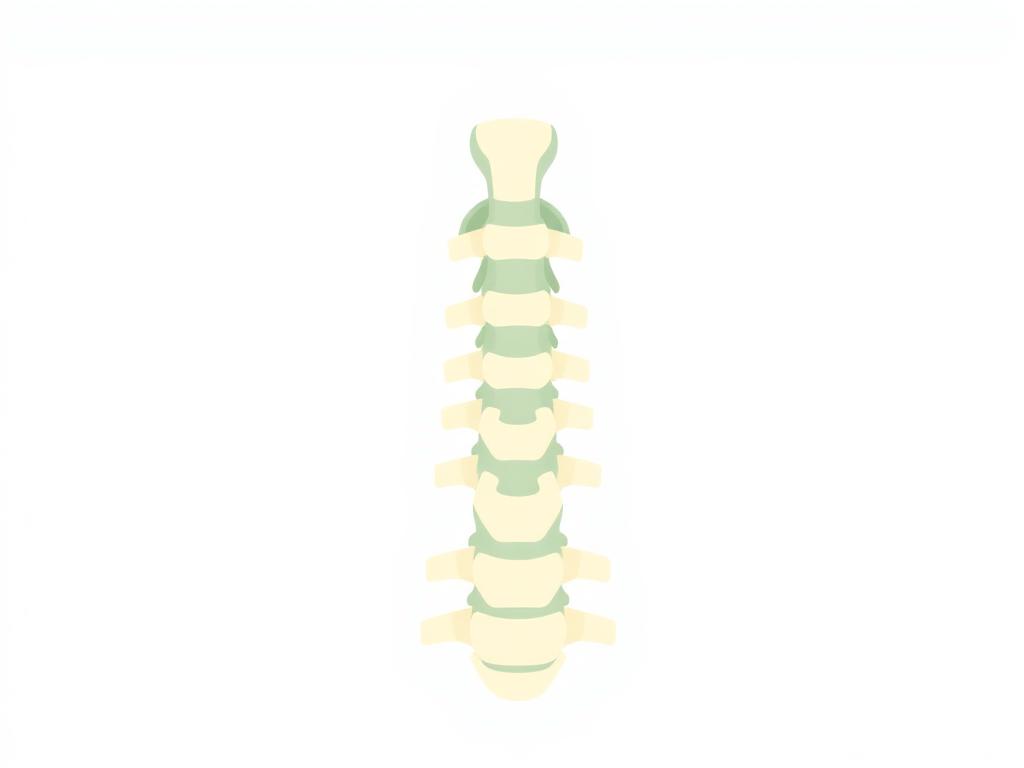 Illustration of the cervical spine in the neck