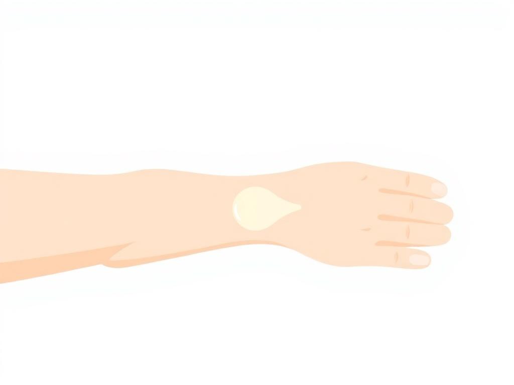 Clean illustration of a forearm with soothing skin care