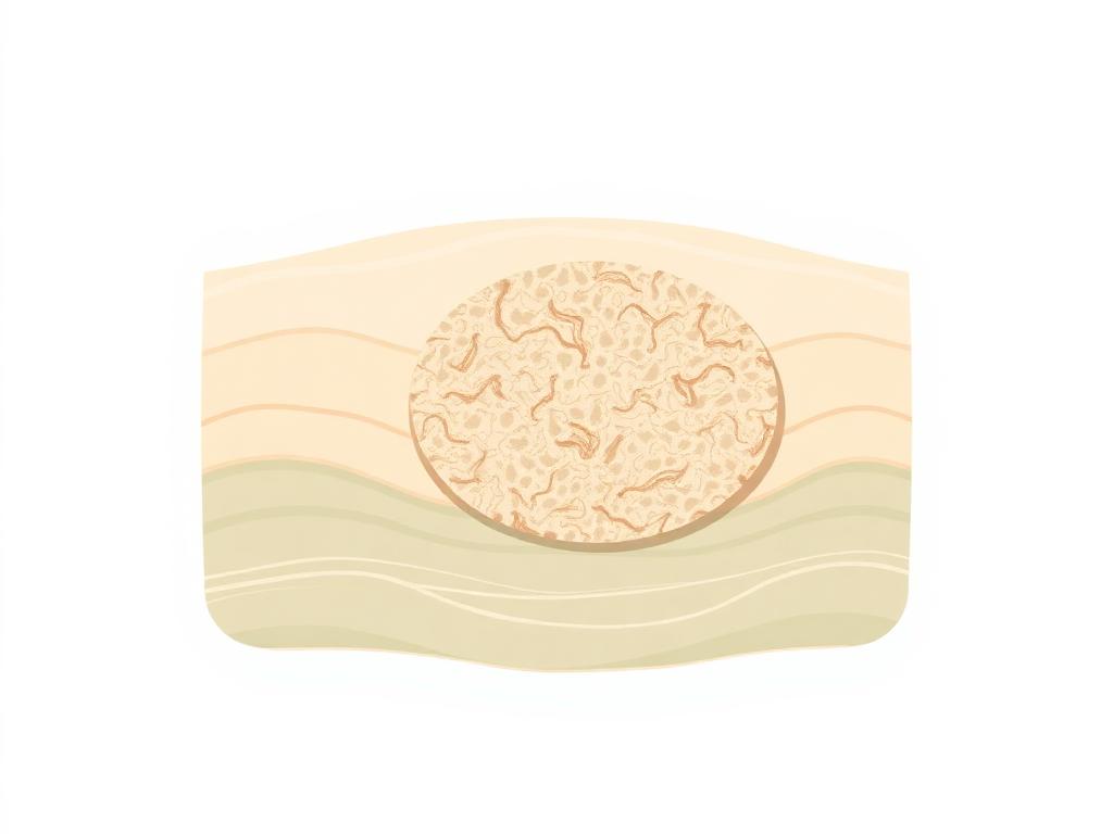 Tasteful dermatology illustration of skin with a dry patch