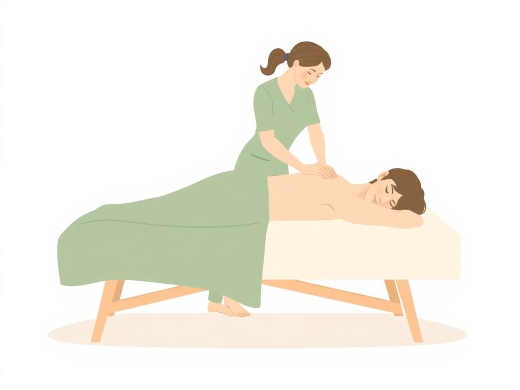 Therapist performing a traditional manual body therapy on a patient